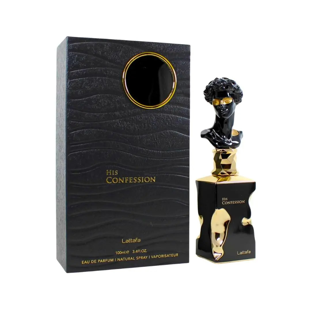 Lattafa His Confession for Men Eau de Parfum Spray Vanilla Floral Amber Musk - Eau de Parfum Long-Lasting Fragrance for Women