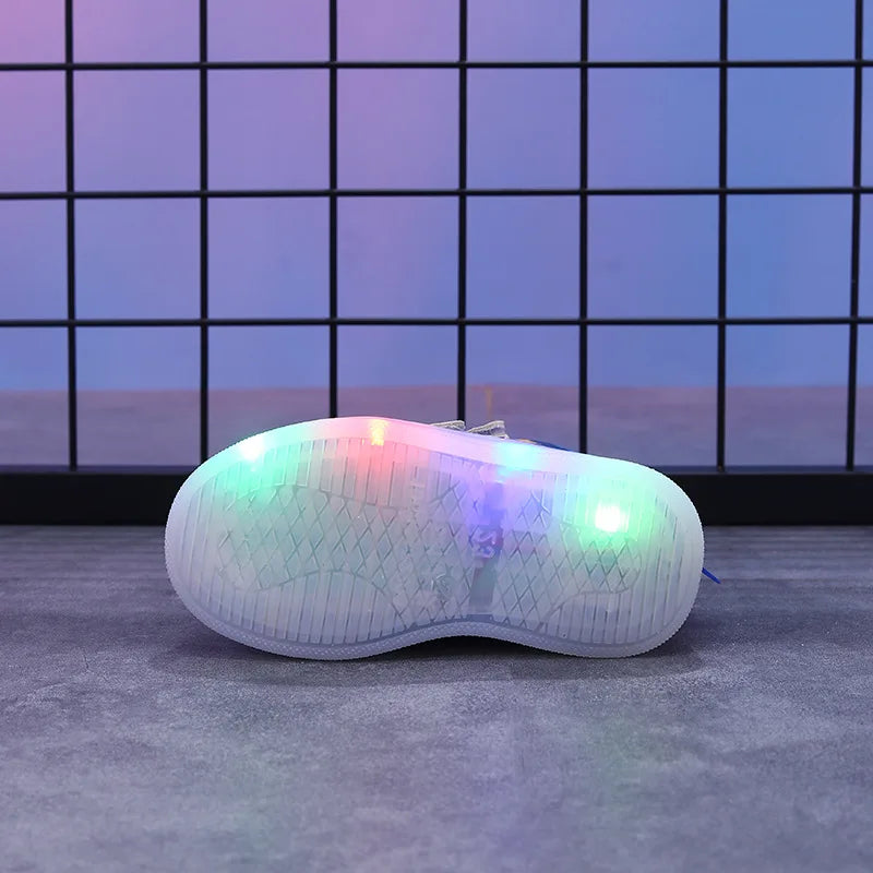 Graffiti Light Shoe 2025autumn New 1-6y Super Dazzling Kid Sneaker Cartoon Dinosaur Boy Shoe LEDCasual Kid Shoeкроссовки Детские