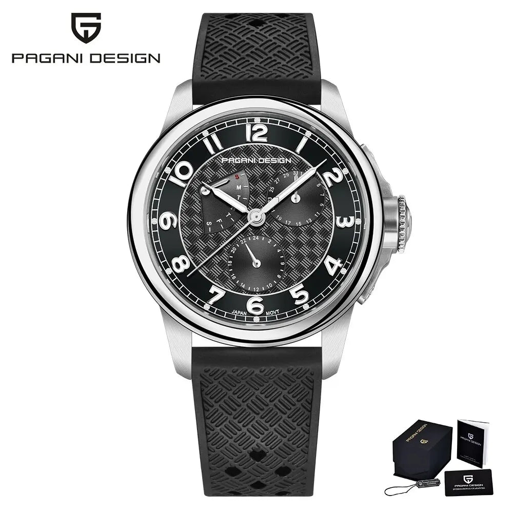 PAGANI DESIGN 2024 New Men's Quartz Watches VH88 Multifunction Stainless Steel Sapphire Business Sport Clock Watch for Men