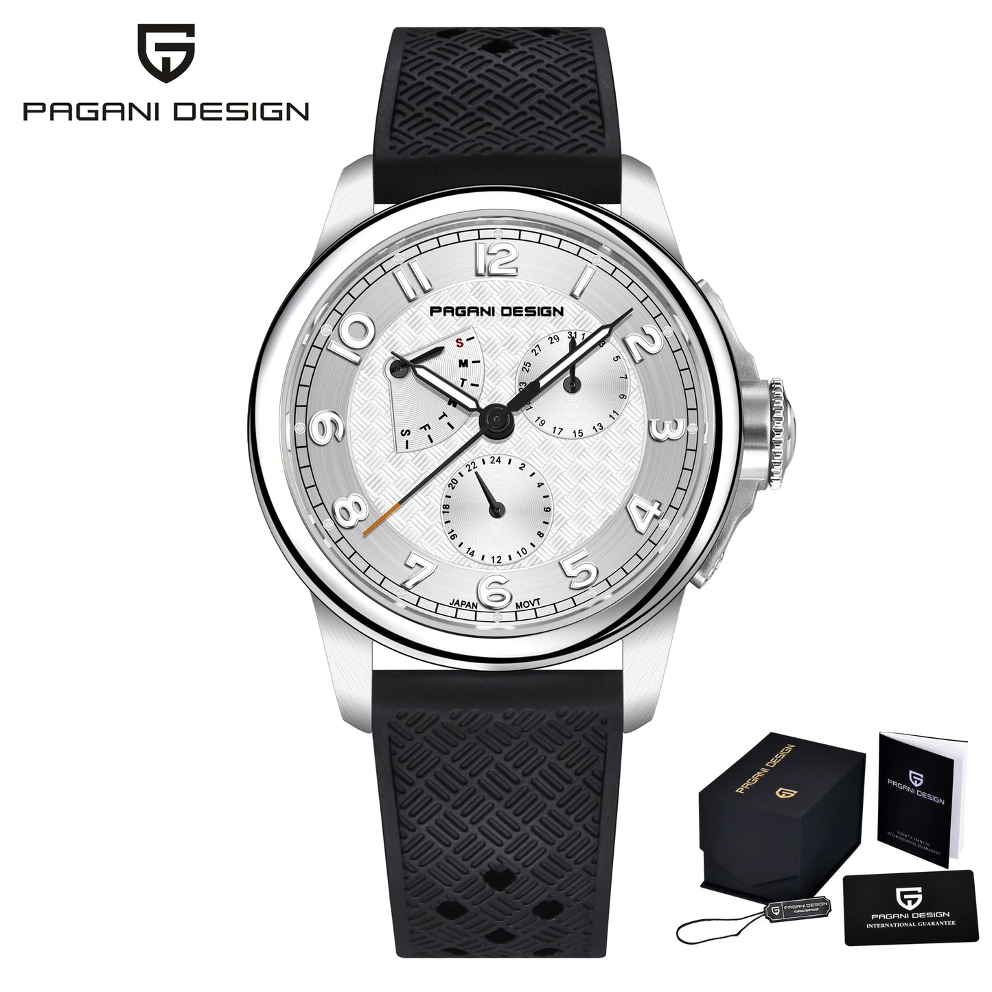 PAGANI DESIGN 2024 New Men's Quartz Watches VH88 Multifunction Stainless Steel Sapphire Business Sport Clock Watch for Men