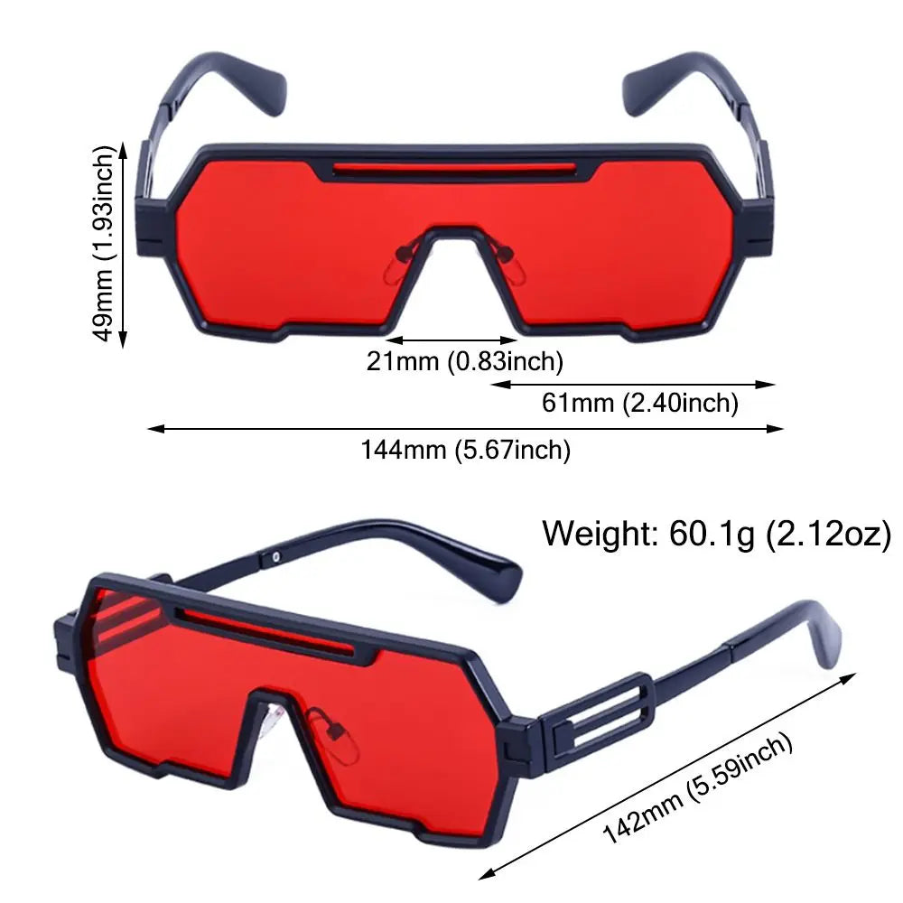 Metal Steampunk Sunglasses Trendy Punk UV400 Protection Shades Big Frame Irregular Square Sun Glasses for Men
