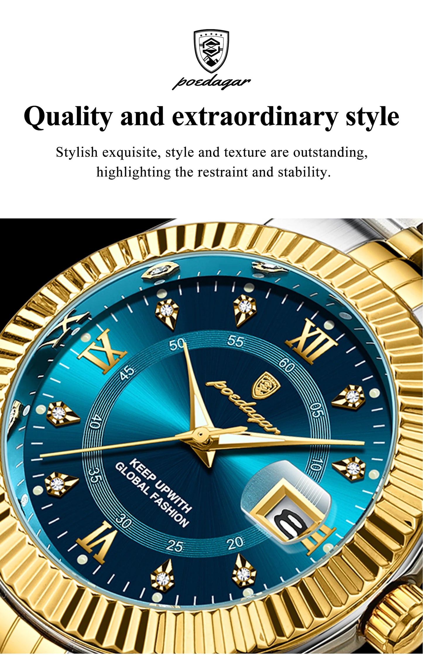 POEDAGAR Luxury Man Quartz Wristwatch Waterproof Luminous Date Stainless Steel Watch For Men Military Sports Men's Watches Reloj