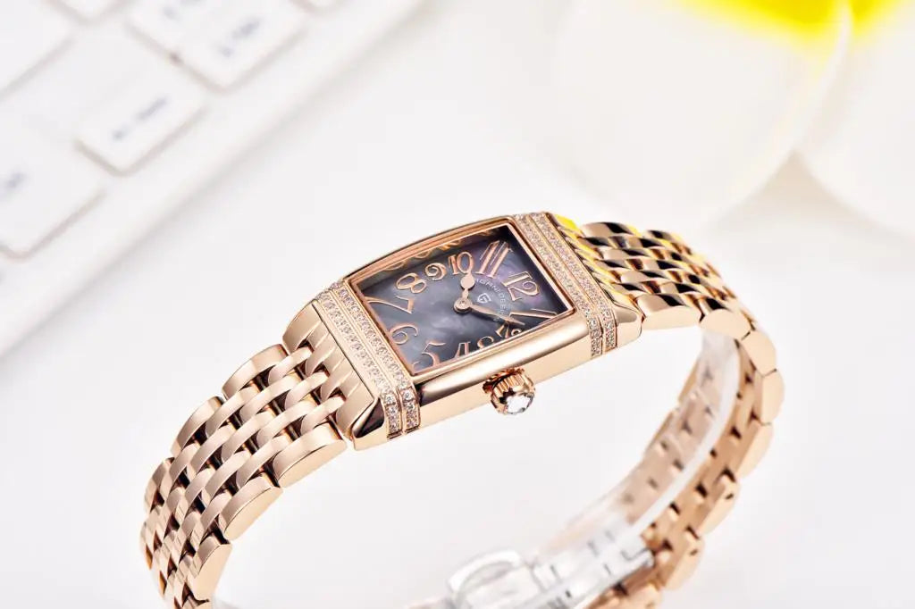 PAGANI DESIGN Women's Quartz Watch Luxury Fashion Sapphire Stainless Steel Waterproof Clock Bracelet Relogio Feminino PD1737