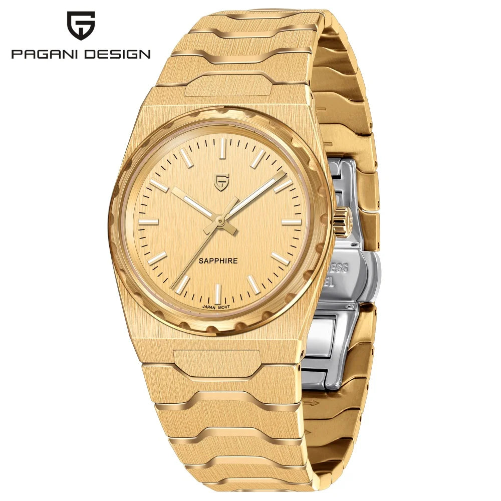 PAGANI DESIGN 2025 New Thin 7mm Fashion Men's Quartz Watch 10Bar Waterproof Stainless Steel Sapphire C3 Upgrade V2 reloj hombre