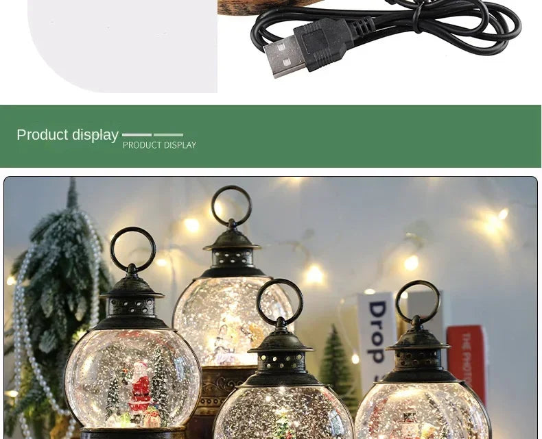 Christmas Easter Carnival Decorations Wind Lights Music Boxes Crystal Balls Santa Claus Tree Lights Ornaments Christmas Gifts