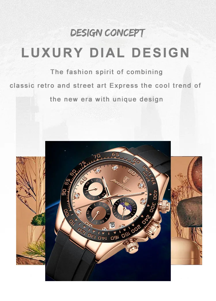 POEDAGAR High Quality Luxury Men Wristwatch Waterproof Luminous Chronograph Date Men's Quartz Watch Outdoor Fashion Man Watches