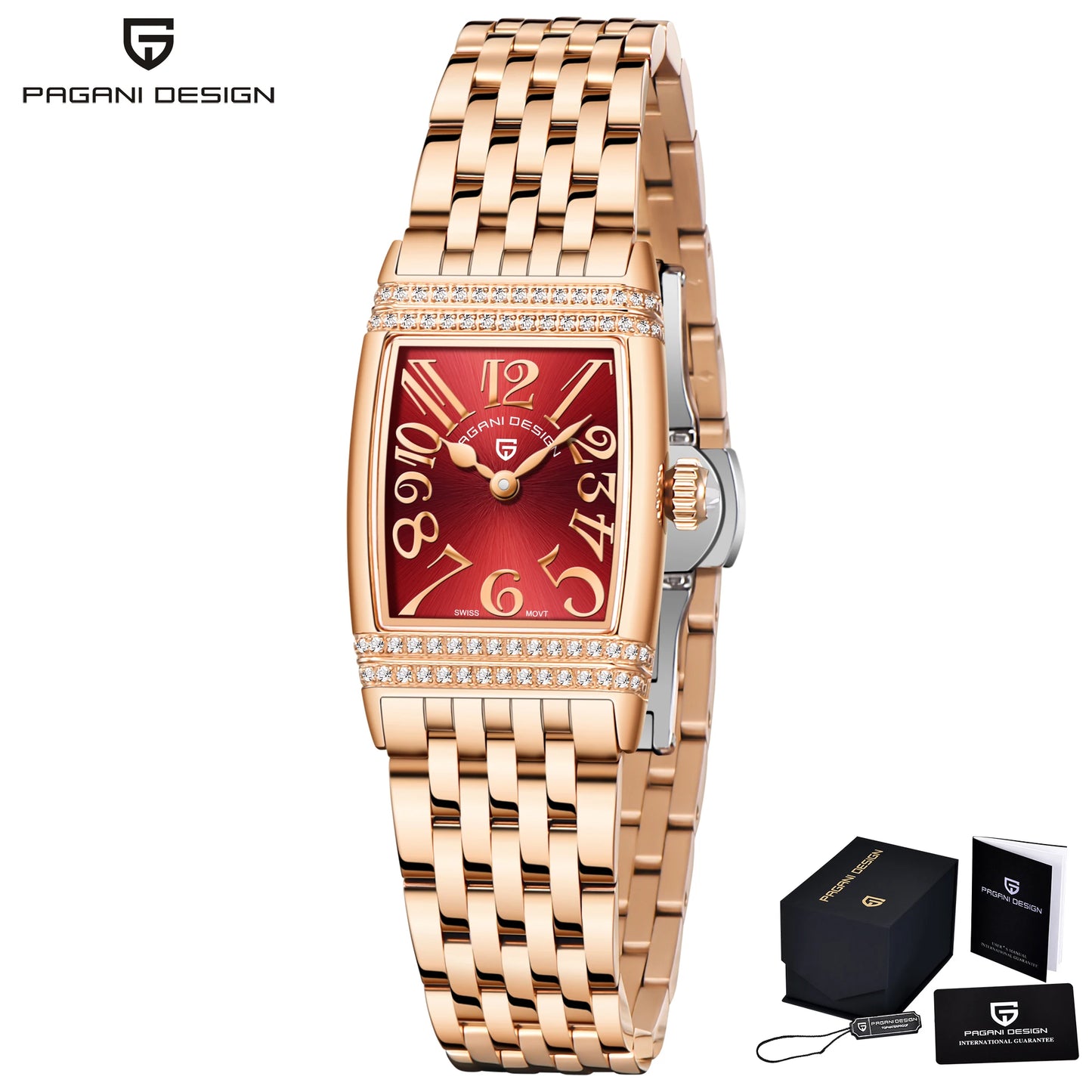 PAGANI DESIGN Women's Quartz Watch Luxury Fashion Sapphire Stainless Steel Waterproof Clock Bracelet Relogio Feminino PD1737