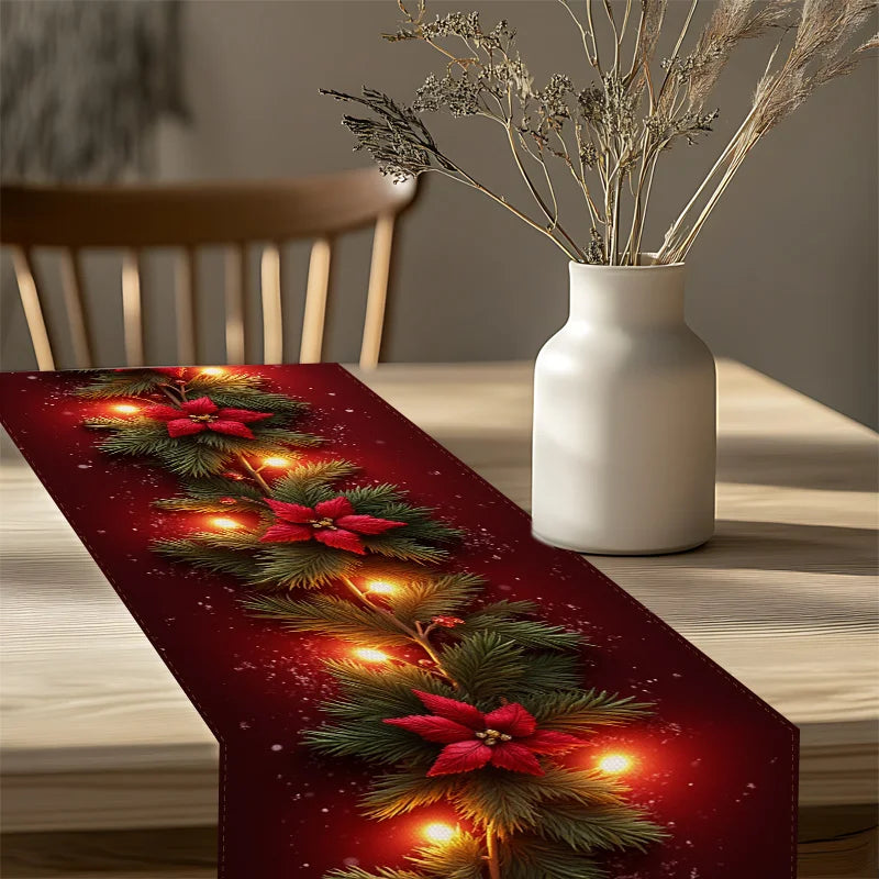Christmas Fireplace Mantel Scarf Table Runner Xmas Party Decor Kid Favors 2025 Xmas Living Room Navidad Natal New Year Gift 2026