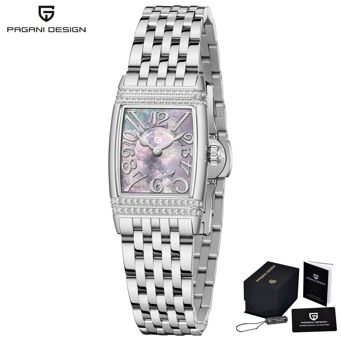 PAGANI DESIGN Women's Quartz Watch Luxury Fashion Sapphire Stainless Steel Waterproof Clock Bracelet Relogio Feminino PD1737