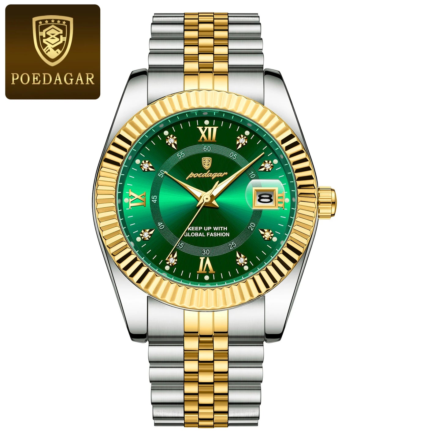 POEDAGAR Luxury Man Quartz Wristwatch Waterproof Luminous Date Stainless Steel Watch For Men Military Sports Men's Watches Reloj