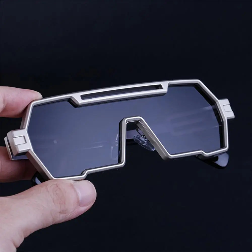 Metal Steampunk Sunglasses Trendy Punk UV400 Protection Shades Big Frame Irregular Square Sun Glasses for Men