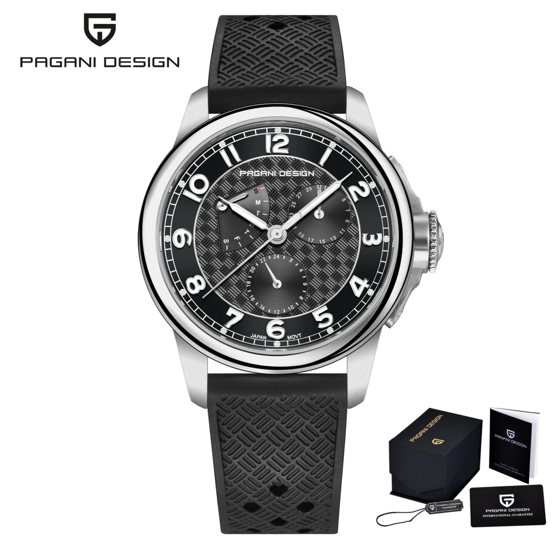 PAGANI DESIGN 2024 New Men's Quartz Watches VH88 Multifunction Stainless Steel Sapphire Business Sport Clock Watch for Men