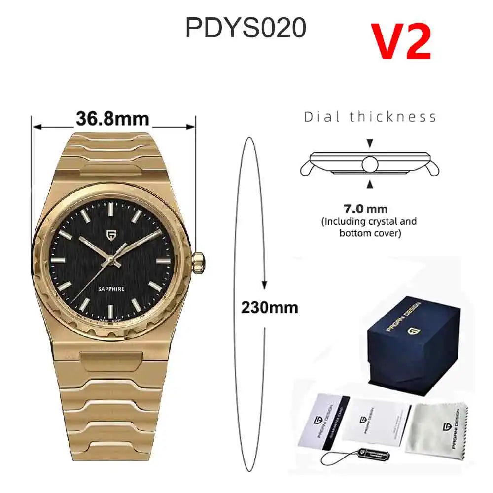 PAGANI DESIGN 2025 New Thin 7mm Fashion Men's Quartz Watch 10Bar Waterproof Stainless Steel Sapphire C3 Upgrade V2 reloj hombre