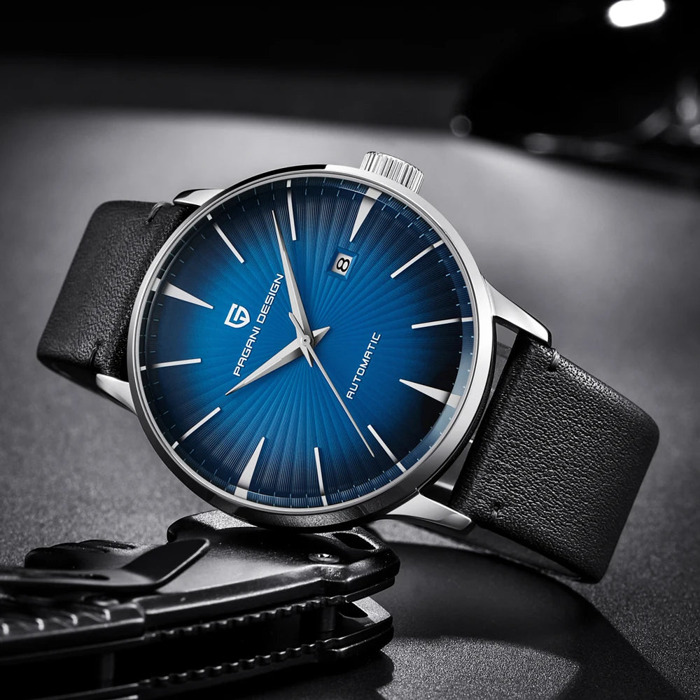 PAGANI DESIGN watch men's luxury retro mechanical watch men's watch gift box leather stainless steel waterproof case men's watch