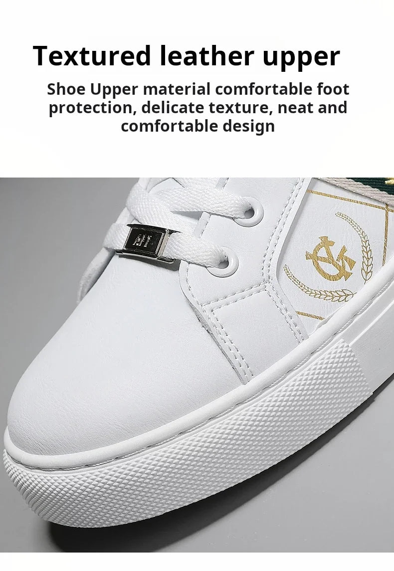 Sneakers Casual Men Designer Punk Golden Board Shoes Fashion Microfiber Leather Upper Height Increased Flat Platform Sport Shoes