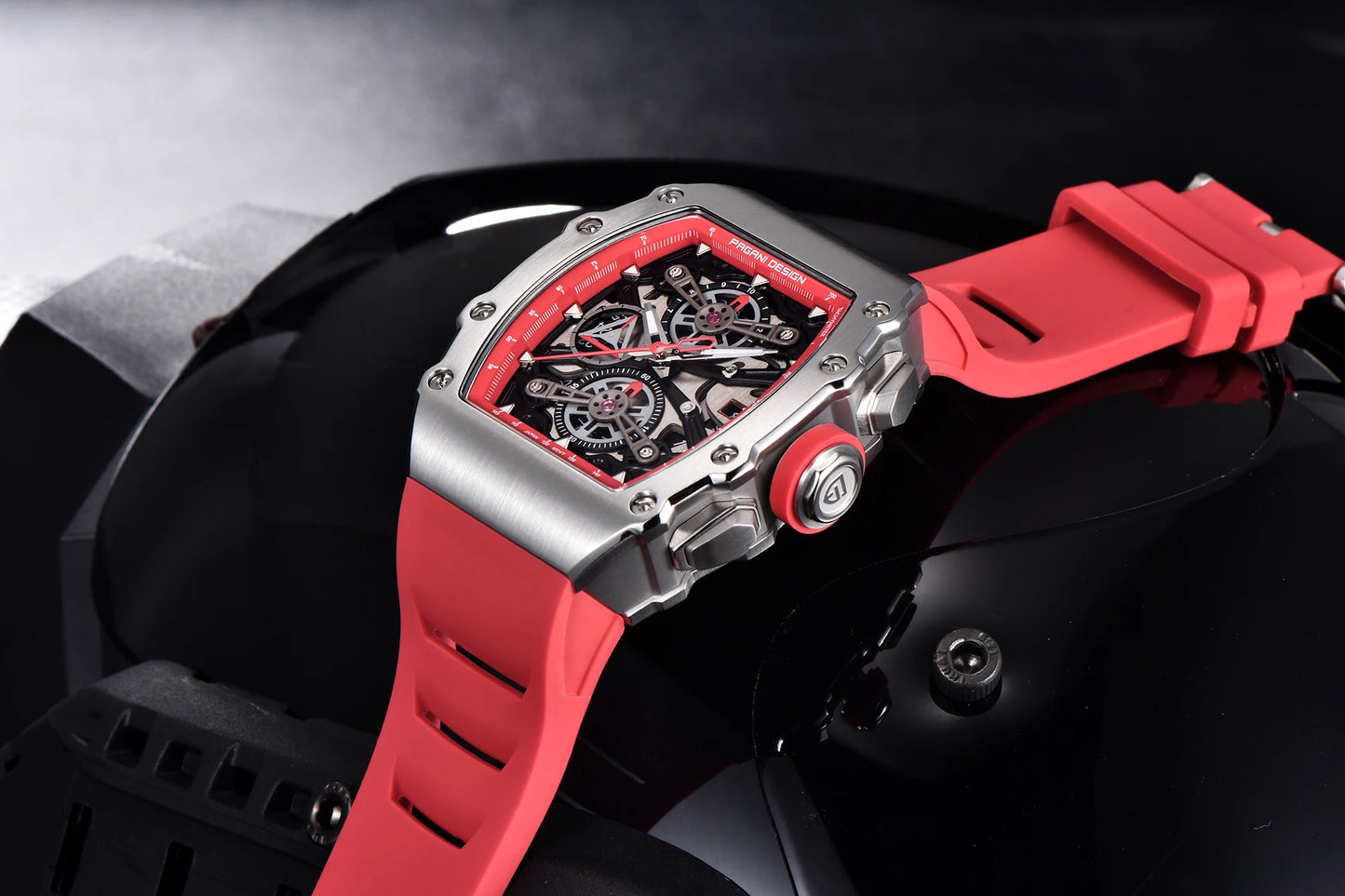 PAGANI DESIGN 2025 Barrel Shaped Hollow Classic Men Quartz Watches Multiple Time Zone Sapphire Glass Waterproof Chronograph Gift