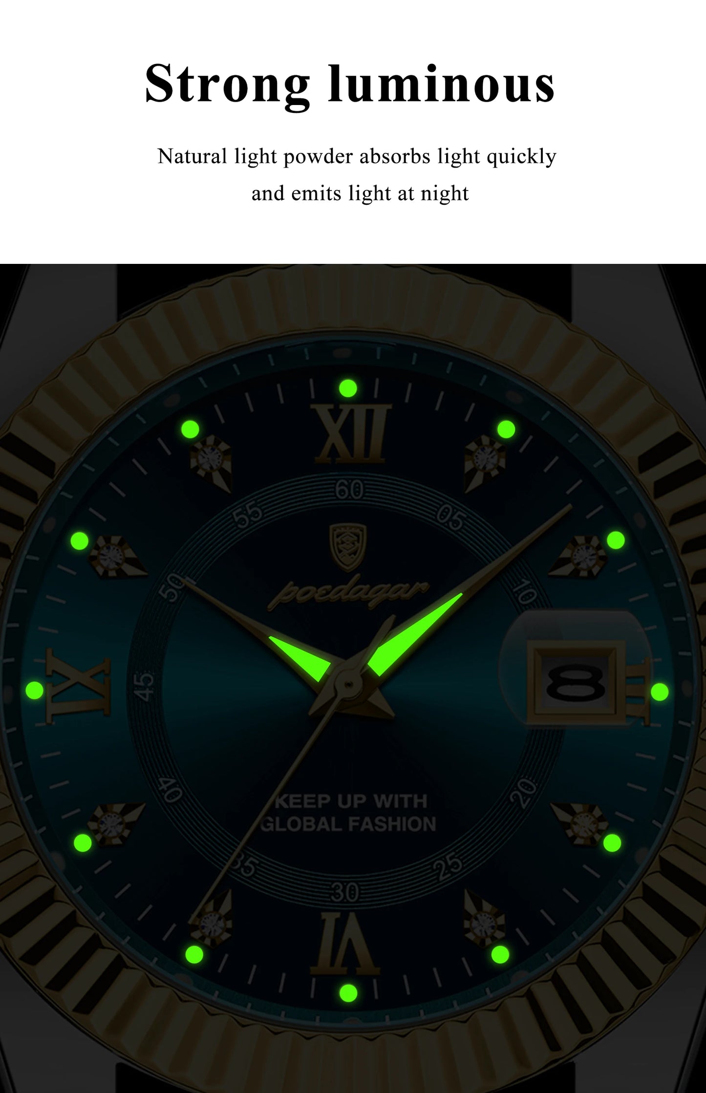 POEDAGAR Luxury Man Quartz Wristwatch Waterproof Luminous Date Stainless Steel Watch For Men Military Sports Men's Watches Reloj