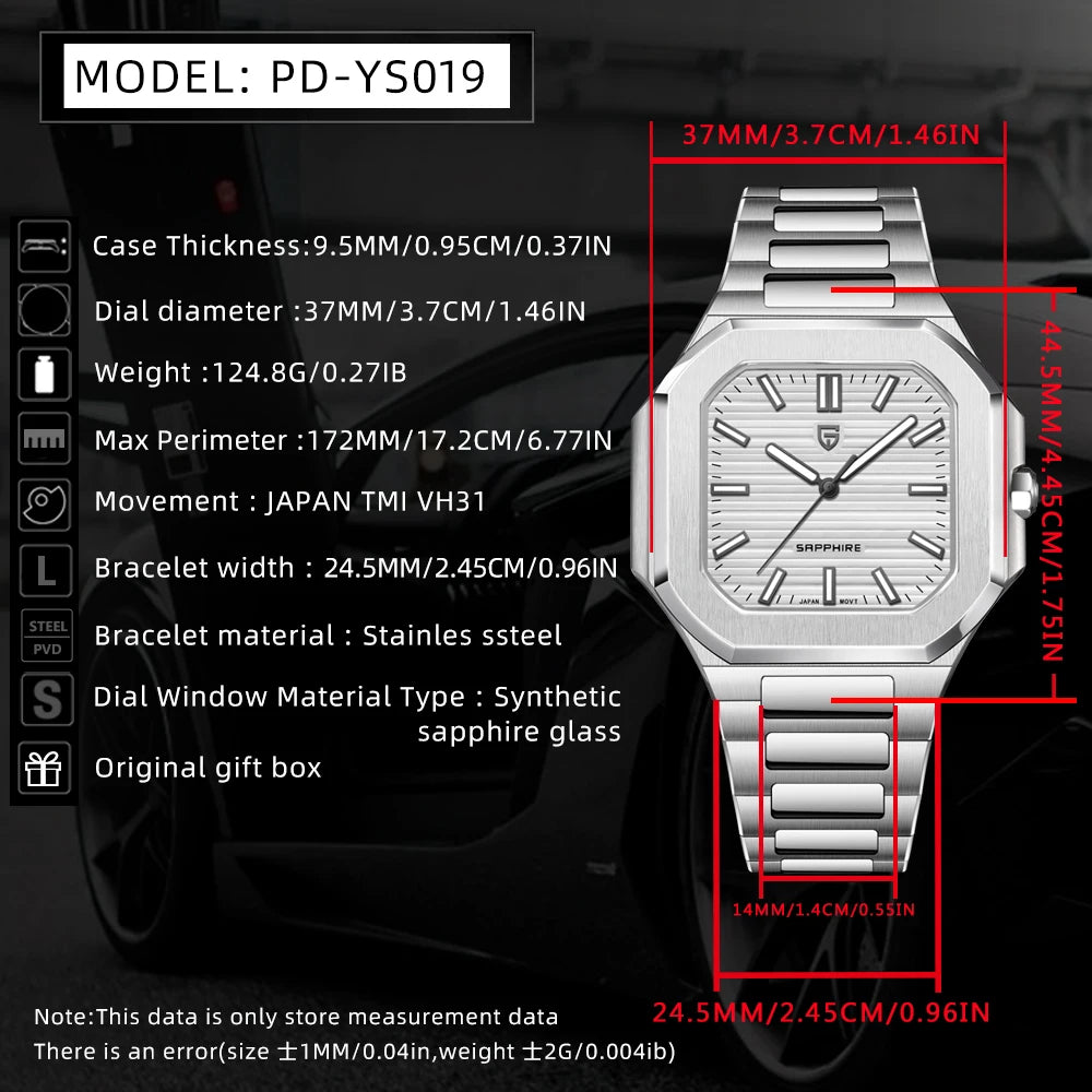 PAGANI DESIGN 2025 Men's Luxury Watch Mechanical Chronograph Quartz Movement Stainless Steel Waterproof Sapphire Crystal