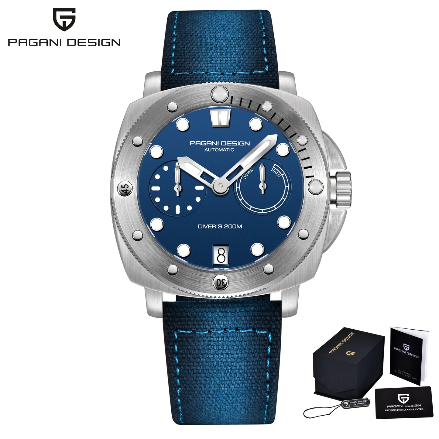 PAGANI DESIGN Men's Watches New Diver Automatic Mechanical Watch Sapphire Stainless Steel Sport 20 Bar Clock Relogios Masculino