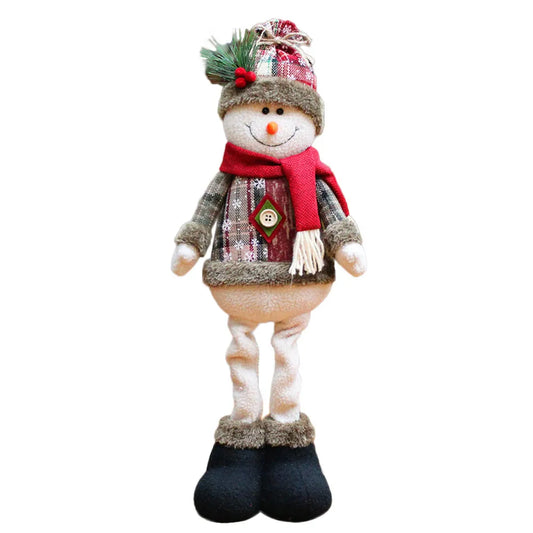 Christmas Santa Snowman-Reindeer Christmas Decoration Leg Table Mantel Decoration Plush Dolls Christmas Gifts For Kid Home Decor