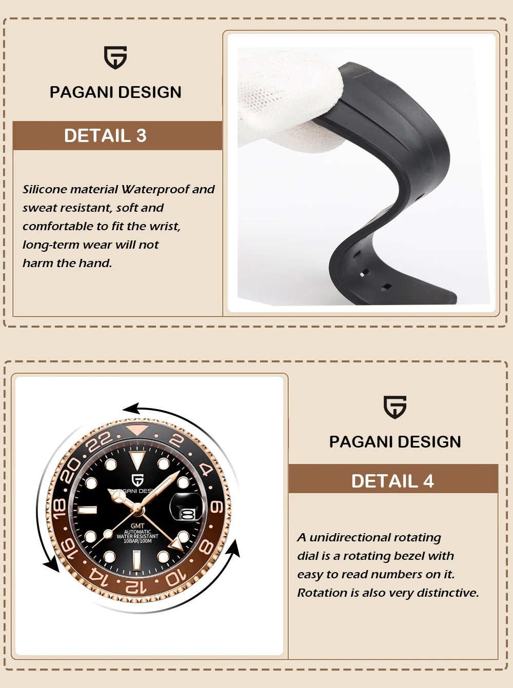 PAGANI DESIGN Men Watch Original Automatic Mechanical Watch For Man Scale Waterproof Luminous StainlessSteel watch Reloj PD-1662