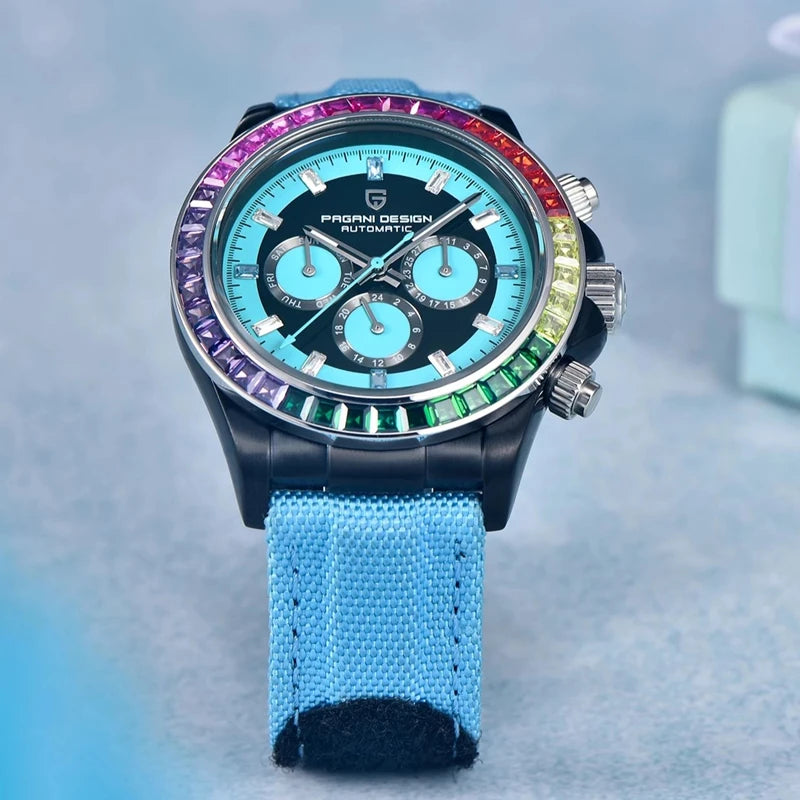 PAGANI DESIGN V2 40MM Rainbow Circle Luxury Men's Mechanical Watch Multifunction Automatic Watch Men's Sapphire Glass Waterproof