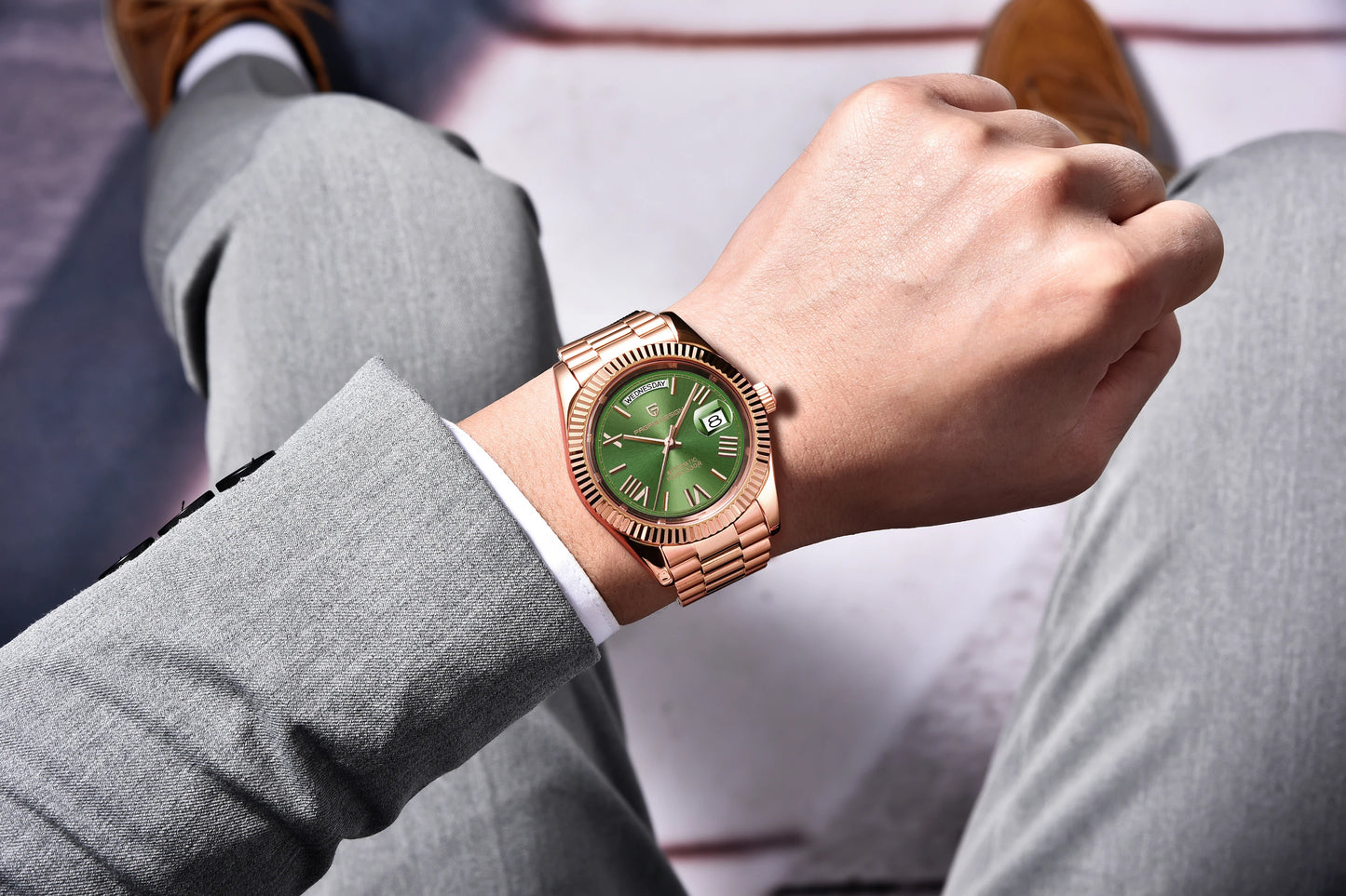 PAGANI DESIGN 2025 New Luxury Rose Gold DD40 Automatic Watch For Men NH36A Mechanical Wristwatch Men Stainless steel Waterproof