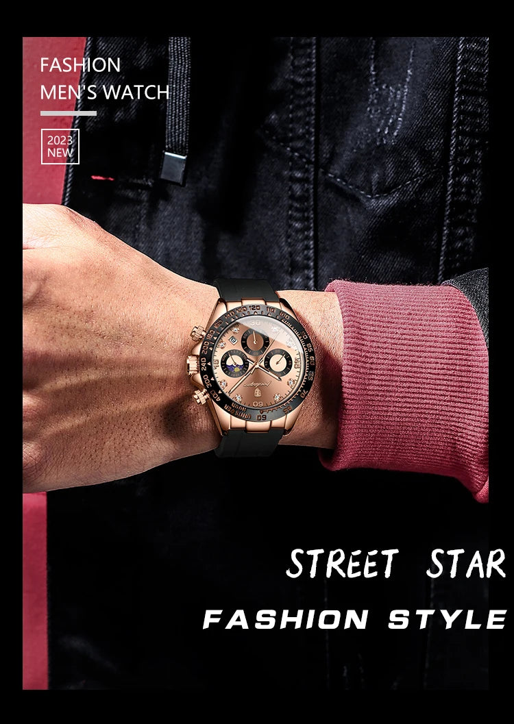 POEDAGAR High Quality Luxury Men Wristwatch Waterproof Luminous Chronograph Date Men's Quartz Watch Outdoor Fashion Man Watches